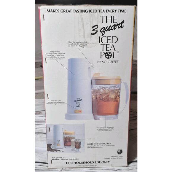 Mr Coffee THE 3 QUART ICED TEA POT Maker - TM3 Brand New Condition 1993 - Picture 2 of 6